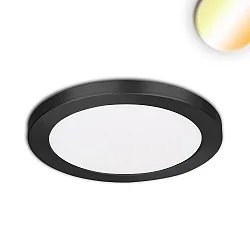 LED Aufbau-/Einbauleuchte Slim Flex, IP44, 12W, ColorSwitch 3000|3500|4000K 1020lm 120°, Deckenausschnitt variabel, Schwarz