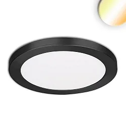 LED Aufbau-/Einbauleuchte Slim Flex, IP44, 18W, ColorSwitch 3000|3500|4000K 1530lm 120°, Deckenausschnitt variabel, Schwarz