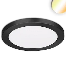 LED Aufbau-/Einbauleuchte Slim Flex, IP44, 24W, ColorSwitch 3000|3500|4000K 2040lm 120°, Deckenausschnitt variabel, Schwarz