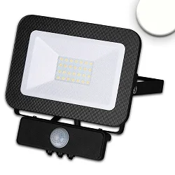Outdoor LED Fluter mit PIR-Bewegungssensor, IP65, drehbar und schwenkbar, schwarz, 30W 4000K 2800lm 120°