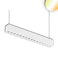LED Aufbau/Hängeleuchte Linear Raster 20W, anreihbar, 60.4cm, ColorSwitch 3000|3500|4000K, 2000lm 100°, Weiß