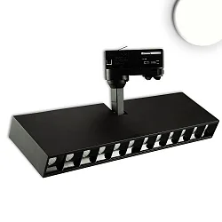 LED 3-Phasen Raster-Strahler, IP20, eckig / 32.15cm, UGR<19, CRi>90, schaltbar, kardanisch, 35W 4000K 2750lm, schwarz