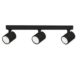 Wand- und Deckenleuchte GU10 Triple, 3-flammig, IP20, schwenkbar, exkl. Leuchtmittel, Aluminium, Schwarz matt