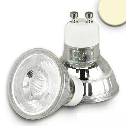 LED Strahler prismatisch, CRi >90, GU10, 5W 3000K 380lm 795cd 45°, Chrom / klar strukturiert