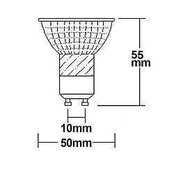 LED Strahler prismatisch, CRi >90, GU10, 5W 4000K 420lm 878cd 45°, Chrom / klar strukturiert