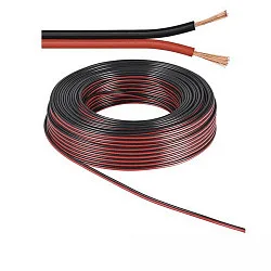 Kabel 50m Rolle 2-polig 1.5mm² H03VH-H YZWL, schwarz/rot, AWG16, IP20