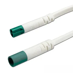 Mini-Plug Verlängerung Male-Female, 300cm, 2x0.75mm2, IP54, max. 48V, Weiß-grün