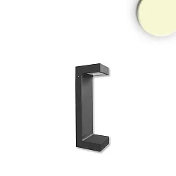 LED Wegeleuchte POLLER-1, eckig, IP54, 7W 3000K 300lm, Aluminium, sandschwarz, Höhe 30cm