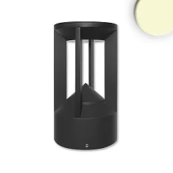 LED Pollerleuchte-4, IP54, 9W 3000K 330lm, Aluminium, sandschwarz, Höhe 20cm