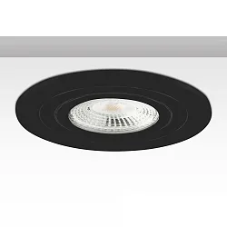 Einbaurahmen für GU10/MR16, rund, Ø 8.2cm, IP20, exkl. Fassung / Sockel, exkl. Leuchtmittel, Alu schwarz