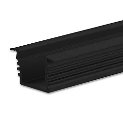 LED Einbau-/ Aufbauprofil DIVE12, Aluminium, 200cm, Schwarz RAL 9005