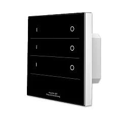 Sys-Pro SingleColor 3 Zonen Einbau-Touch-Fernbedienung + DMX Output, 230V, Schwarz