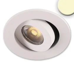 LED Einbauleuchte MiniAMP, IP40, Ø 5.2cm, 24V DC, CRi >91, schwenkbar 30°, dimmbar, 3W 3000K 300lm 50°, Weiß