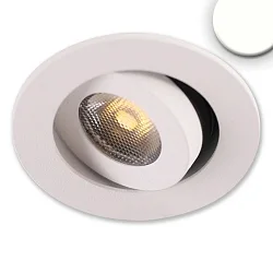 LED Einbauleuchte MiniAMP, IP40, Ø 5.2cm, 24V DC, CRi >91, schwenkbar 30°, dimmbar, 3W 4000K 310lm 50°, Weiß