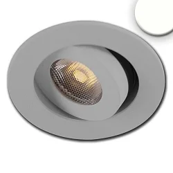 LED Einbauleuchte MiniAMP, IP40, Ø 5.2cm, 24V DC, CRi >91, schwenkbar 30°, dimmbar, 3W 4000K 310lm 50°, Alu gebürstet