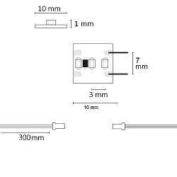 LED CRI940 MiniAMP Flexband, 12V, 6W, 4000K, beidseitig 30cm Kabel mit male-Stecker, 500cm