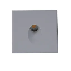 Cover Aluminium eckig 1 für Wandeinbauleuchte Sys-Wall68, Silbergrau