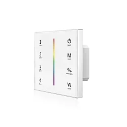Sys-Pro RGB+W 4 Zonen Einbau-Touch-Fernbedienung + DMX Output, 230V, Weiß