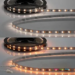 LED CRI919/940 MiniAMP Flexband, 12V, 10W, weißdynamisch, beidseitiges Kabel mit male-Stecker, 500cm