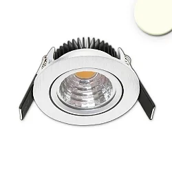 LED Einbauleuchte Sys68 MiniAMP, IP52, Ø 8.3cm, 24V DC, CRi >92, schwenkbar 30°, dimmbar, 5W 3000K 500lm 60°, Alu gebürstet