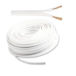 Kabel 25m Rolle 2-polig 0.75mm² H03VH-H YZWL, weiß/weiß, AWG 18