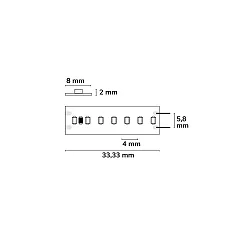 LED CRI930 Linear ST8-Flexband, 24V, 8W, IP20, warmweiß