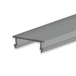 Zubehör für Profil PURE12 / PURE14 / STAIRS13 - Abdeckung COVER48, schwarz/matt, 25% Transluzenz, 200cm