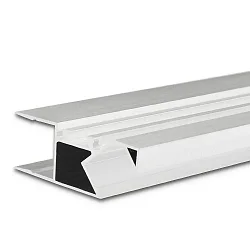 LED surface mount profile HIDE ASYNC, for 2 LED strips, direct/ indirect 50°, aluminium, 200cm, white RAL 9003