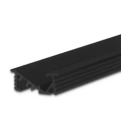 LED Möbel-Einbauprofil FURNIT6 D, geneigt 42°, Aluminium, 200cm, Schwarz RAL 9005