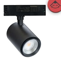 3-phase spot 42W - 20°-70° MEAT ON-OFF switchable, focusable, cardanic swivelling IP20, black matt 