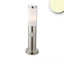 Pollerleuchte 450, IP44, zylindrisch, inkl. LED E27 9W 3000K 800lm, Edelstahl / opal