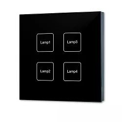 DALI 4 Adressen Einbau-Touch Master-Dimmer, schwarz, Wandmontage, Versorgung via DALI-Bus Spannung