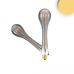 LED Deko-Filament VINTAGE LINE WATERDROP, Ø 8cm / L 32cm, E27, 3.8W 2200K 240lm 360°, CRi >90, schaltbar, Smoky klar