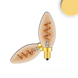 LED Deko-Filament Kerzenform VINTAGE LINE CANDLEBULB, E14, 4W 2200K 100lm 360°, CRi 90, schaltbar, Amber klar