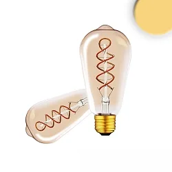 LED Deko-Filament Birnenform VINTAGE LINE EDISONBULB ST64, E27, 4W 2200K 200lm 360°, CRi 85, schaltbar, Amber klar