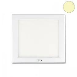 Deckenleuchte SLIM 18mm mit PIR Bewegungs-/Licht-Sensor, IP52, eckig, weiß, 18W 3000K 1350lm 120°