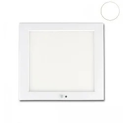 Deckenleuchte SLIM 18mm mit PIR Bewegungs-/Licht-Sensor, IP52, eckig, weiß, 18W 4000K 1450lm 120°