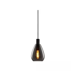 Pendelleuchte INFINITY SMOKY GLASS, Ø 18.5cm / L 24.5cm, E27 (exkl.), offenes Kabel 300cm