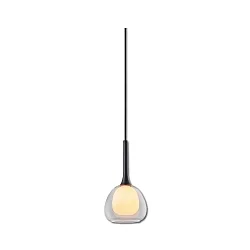 Pendelleuchte INFINITY CLEAR / WHITE, Doppelschirm, E14 (exkl.), offenes Kabel 300cm, innen Opalglas / außen Klarglas