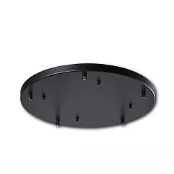 Deckenbaldachin RUND, IP20, Stahl, schwarz, 5-fach Abhängung, Ø 40cm / H 2.5cm
