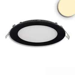 LED Downlight, rund, 12W, CRI90, IP42, ultraflach, blendungsreduziert, dimmbar, 3000K, schwarz