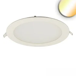 LED Downlight, rund, 225mm, 18W, Colorswitch 3000|3500|4000K, IP42, ultraflach, dimmbar, weiß