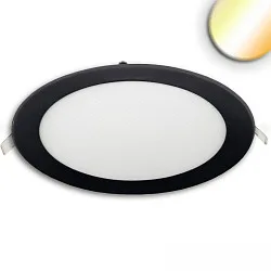 LED Downlight, rund, 300mm, 24W, Colorswitch 3000|3500|4000K, IP42, ultraflach, dimmbar, schwarz
