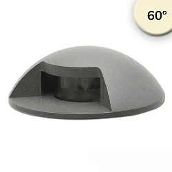 LED Bodeneinbaustrahler 1SIDE, IP67, rund, Ø 6cm, 1-fach, 12-24V (exkl. BG), 3W  3000K 40lm 1x60°, schwarz