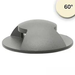 LED Bodeneinbaustrahler 2SIDE, IP67, rund, Ø 6cm, 2-fach, 12-24V (exkl. BG), 3W 3000K 50lm 2x60°, schwarz