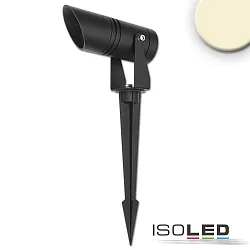 LED Gartenstrahler, rund, 220V, IP65, 10W, 30°, 3000K, schwarz, inkl. Erdspieß