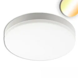 LED Aufbauleuchte DN250, IP54, Ø 27.5cm, 18W 3000-5000K (CCT-Switch) 2050lm 120°, schaltbar, weiß, mit HF/MW-Bewegungssensor