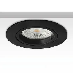 Einbaurahmen für GU10/MR16 Spots, IP20, rund, Blende Ø 8.5cm / 0.3cm, DA Ø 68mm, inkl. GU10 Fassung, schwarz