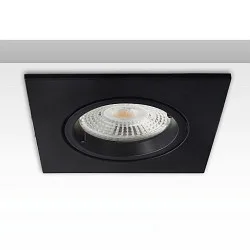 Einbaurahmen für GU10/MR16 Spots, IP20, eckig, Blende 8.5 x 8.5cm / 0.3cm, DA Ø 68mm, inkl. GU10 Fassung, schwarz