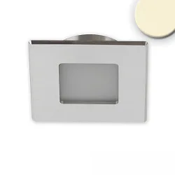 LED Möbeleinbaustrahler MINI AMP, eckig, 3W, 120°, 24V DC, 3000K, IP20, dimmbar, Alu gebürstet